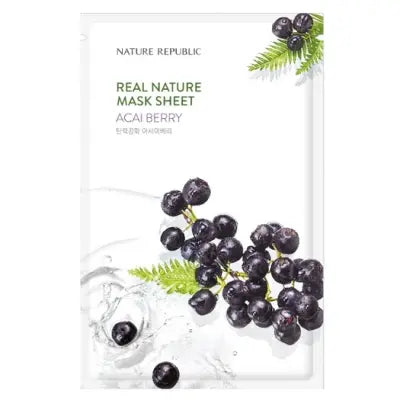 Nature Republic Real Nature Mask Sheet 23ml #Acai Berry 1Box (40ea)