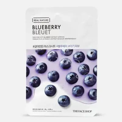 THE FACE SHOP REAL NATURE.BLUEBERRY FACE MASK 20g 1Box (30ea)