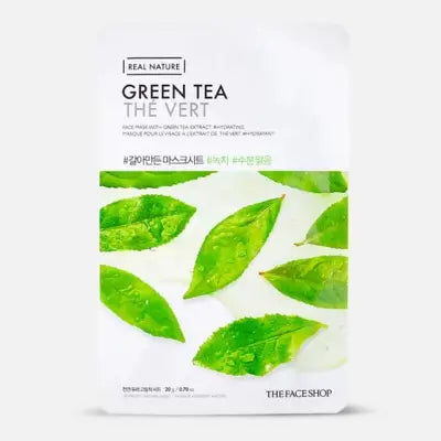 THE FACE SHOP Real Nature.Green Tea Face Mask 20g 1Box (30ea)