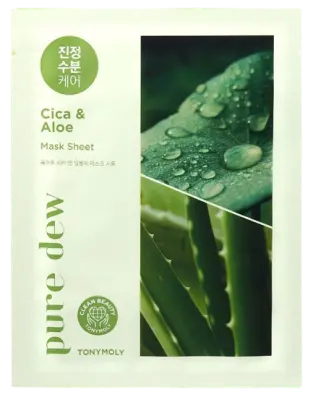 TONYMOLY PURE DEW CICA ALOE CALMING MASK SHEET 23g 1Box (10ea)