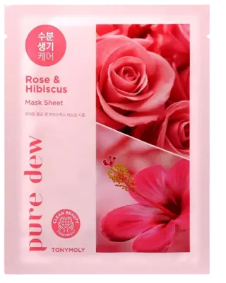 TONYMOLY PURE DEW HIBISCUS ROSE MOIST MASK SHEET 23g 1Box (10ea)