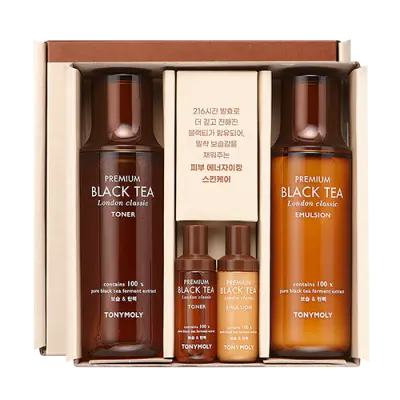 TONYMOLY PREMIUM BLACK TEA LONDON CLASSIC SKINCAR 150ml+150ml 1Box (6ea)