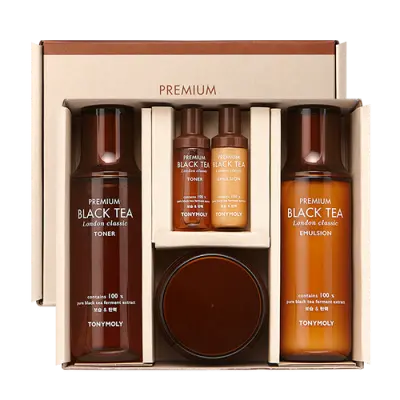 TONYMOLY PREMIUM BLACK TEA LONDON CLASSIC SKINCAR 150ml+150ml+50ml 1Box (6ea)