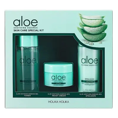 holikaholika HOLIKA HOLIKA Aloe Soothing Essence Skin Care Special Set(toner50ml+emulsion50ml+cream20ml) 1Box (1ea)
