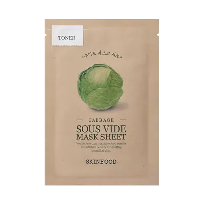 SKIN FOOD CABBAGE SOUS VIDE MASK SHEET 18g 1Box (50ea)