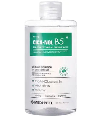 Medipeel PHYTO CICA-NOL B5 AHA BHA VITAMIN CALMING MICELLAR CLEANSING WATER 500ml 1Box (24ea)