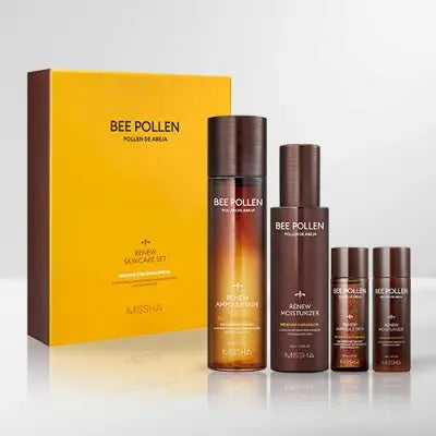 missha BEE POLLEN RENEW SKINCARE SET(SKIN+LOTION) 360ML 1Box (4ea)