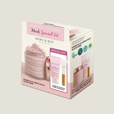 Mary&May Vegan Rose Hyaluronic Mask Special Set (125g+30g) 1Box (20ea)