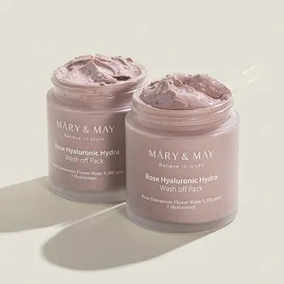Mary&May Rose Hyaluronic Hydra Wash Off Pack Duo (125g x2) 1Box (12ea)