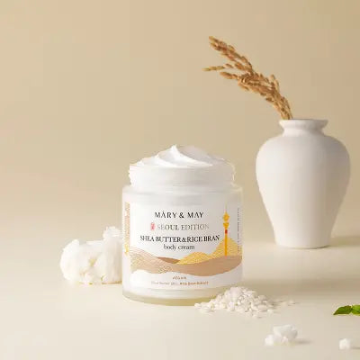 Mary&May Shea Butter & Rice Bran Body Cream 250ml 1Box (18ea)