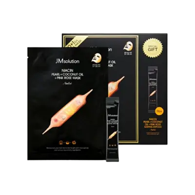JM solution JMsolution Niacin Pearl+Coconut Oil+Pink Rose Mask Nutri 30ml*11ea+4ml*11ea 1Box (1ea)