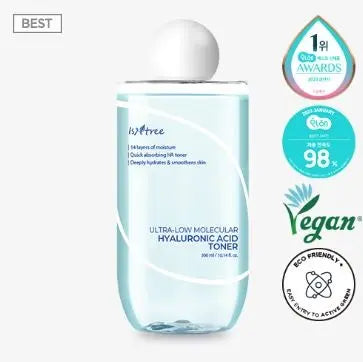 Isntree ULTRA-LOW MOLECULAR HYALURONIC ACID TONER_300ml 1Box (32ea)