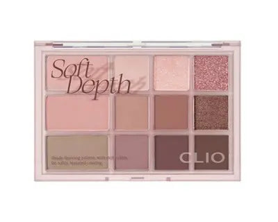 CLIO Shade & Shadow Palete #002 Soft Depth 1.4gX3, 0.6gX9 1Box (40ea)