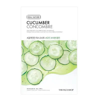 THE FACE SHOP Real Nature Face Mask Cucumber 20g 1Box (30ea)