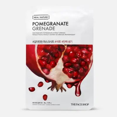 THE FACE SHOP Real Nature.Pomegranate Face Mask 20g 1Box (30ea)