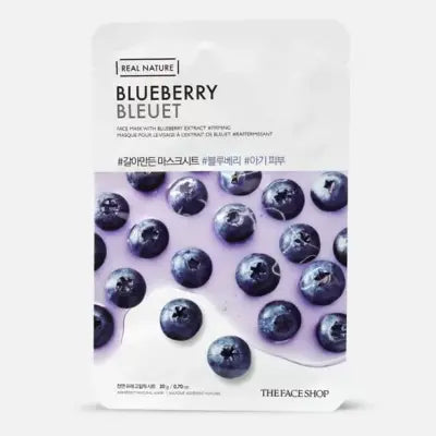 THE FACE SHOP Real Nature.Blueberry Face Mask 20g 1Box (30ea)
