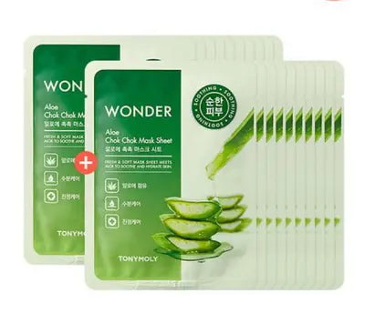 TONYMOLY Wonder Aloe ChokChok Mask Sheet 1ea 1Box (100ea)