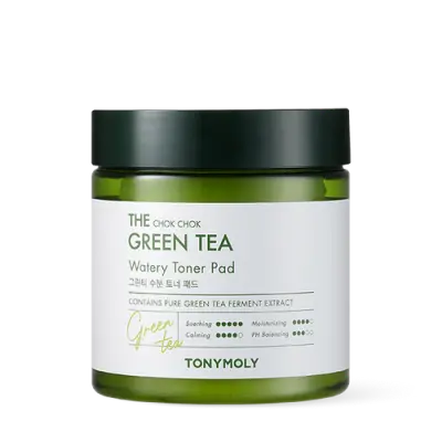TONYMOLY THE CHOK CHOK GREEN TEA WATERY TONER PAD 280ml(70ea) 1Box (10ea)