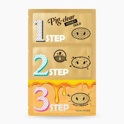 holikaholika HOLIKA HOLIKA Pig Nose Clear Blackhead 3-Step Kit (Honey Gold) 3g/1ea 1Box (1ea)