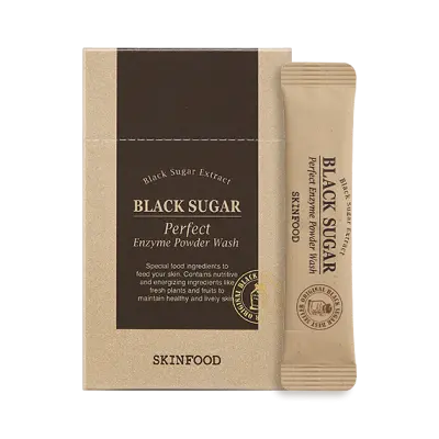 SKIN FOOD BLACK SUGAR PERFECT ENZYME POWDER WASH 1.2g*30 1Box (10ea)