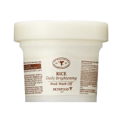 SKIN FOOD RICE DAILY BRIGHTENING MASK WASH OFF 210g 1Box (10ea)
