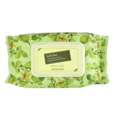 THE FACE SHOP HERB DAY CLEANSING WIPES 70ea 1Box (18ea)