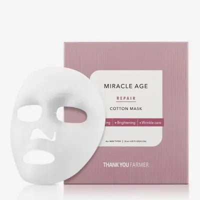 THANK YOU FARMER Miracle Age Repair Cotton Mask 5pcs 25ml X 5pad 1Box (160ea)