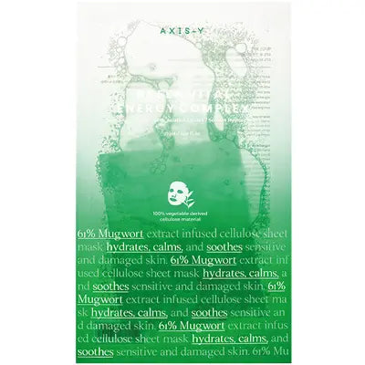 AXIS-Y Mugwort Green Vital Energy Complex Sheet Mask Set 1pc 1Box (300ea)