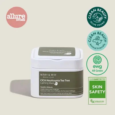Mary&May CICA Houttuynia Tea Tree Calming Mask 30ea/400g 1Box (15ea)