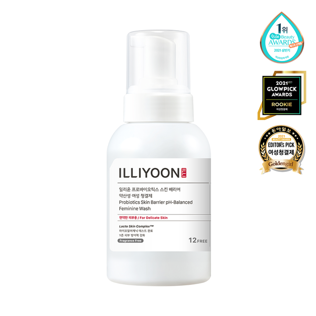 ILLIYOON Probiotics Skin Barrier Mildly Acidic Feminine Cleanser 300ml 1Box (8ea)