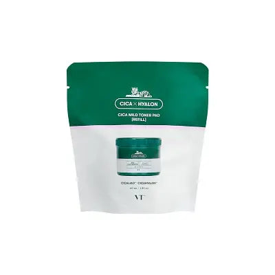VT COSMETICS VT CICA MILD TONER PAD REFILL (60ea, 130ml) 130ml / 60ea 1Box (23ea)