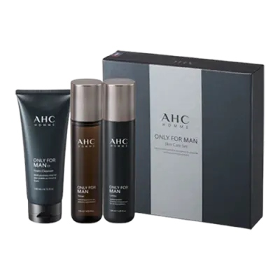 AHC Homme Only For Man Skin Care EX Triple Set (Toner + Lotion + Cleanser) 1Box (1ea)