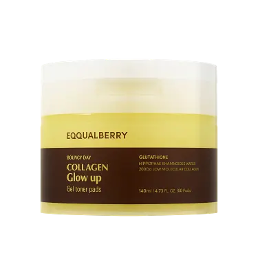 EQQUALBERRY COLLAGEN GLOW UP GEL TONER PADS 140ml | 60pads 1Box (48ea)